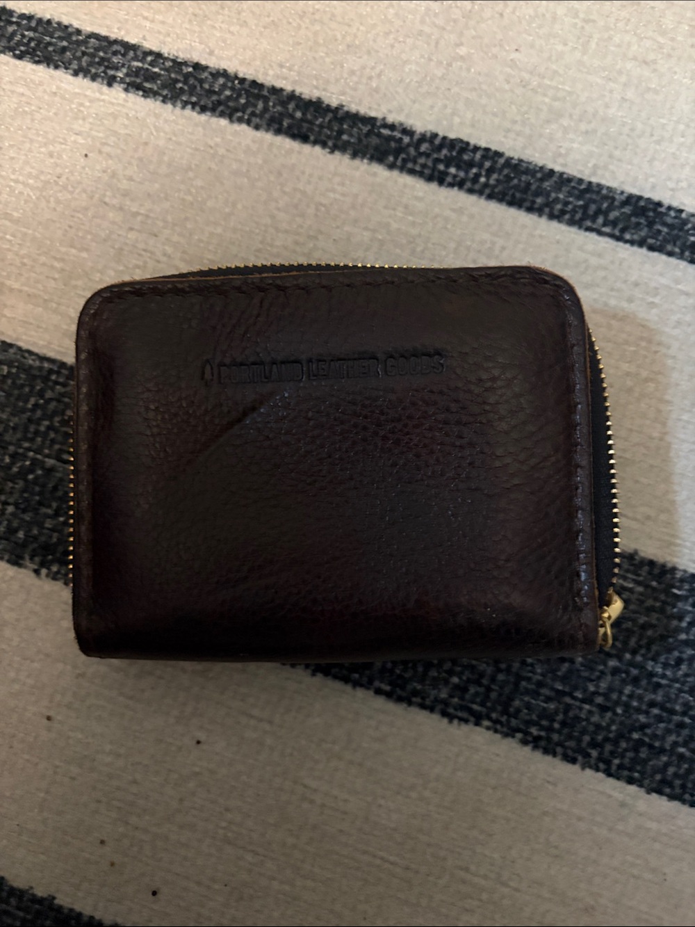 Portland Leather Goods Dark Brown Leather Zip Wallet